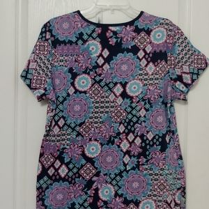 Med Couture Medical Nursing Scrub Top. Size Large. Purple/ Blue